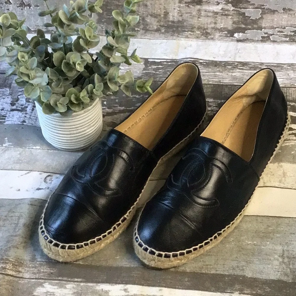 CHANEL Black Espadrilles Sz EU 41 - Picture 1 of 11